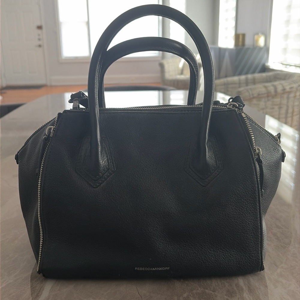 Rebecca Minkoff Satchel Black Pebbled Leather Bag